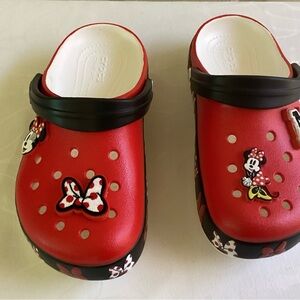 CROCS Disney Minnie Mouse Red and Black Slippers Comfortable Footwear